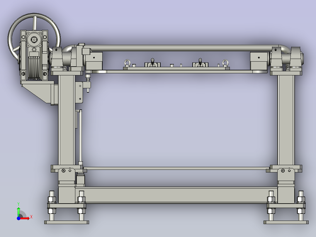 手摇式180度翻转涂胶工装前视图