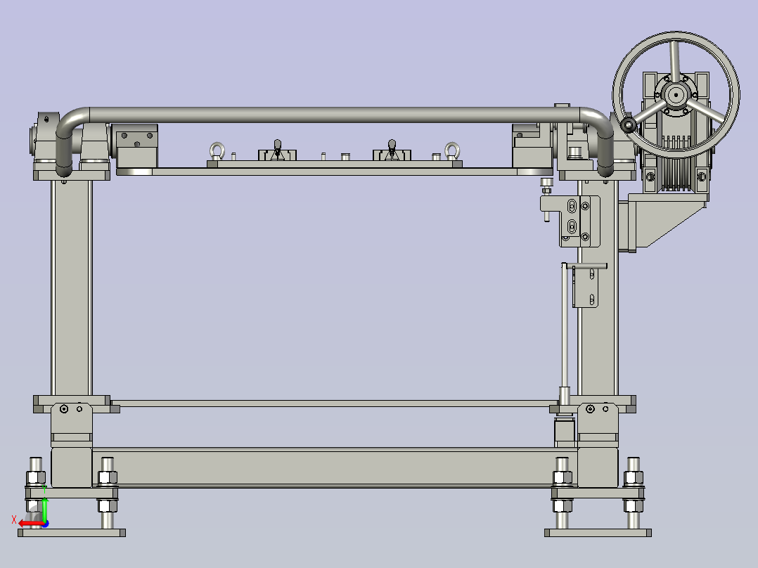 手摇式180度翻转涂胶工装后视图
