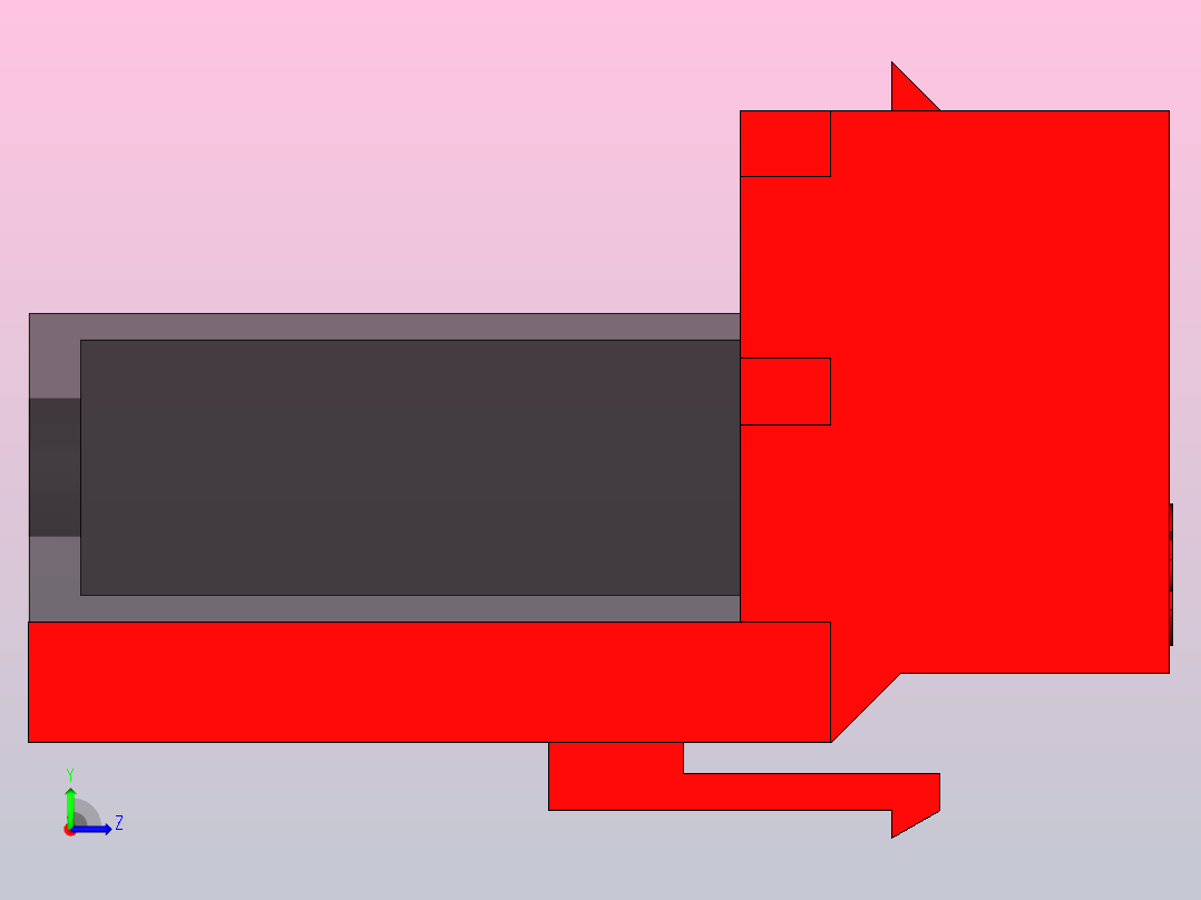 CAT5无工具IDC梯形插孔(红色)左视图