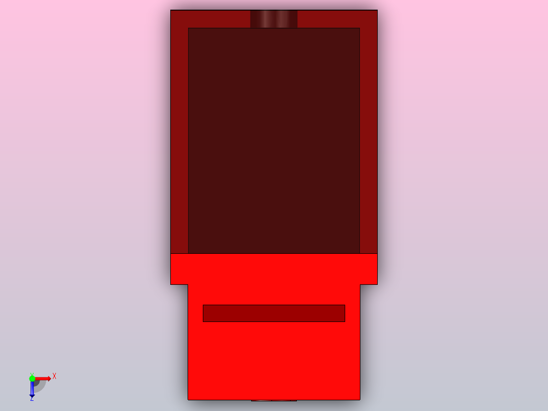 CAT5无工具IDC梯形插孔(红色)俯视图