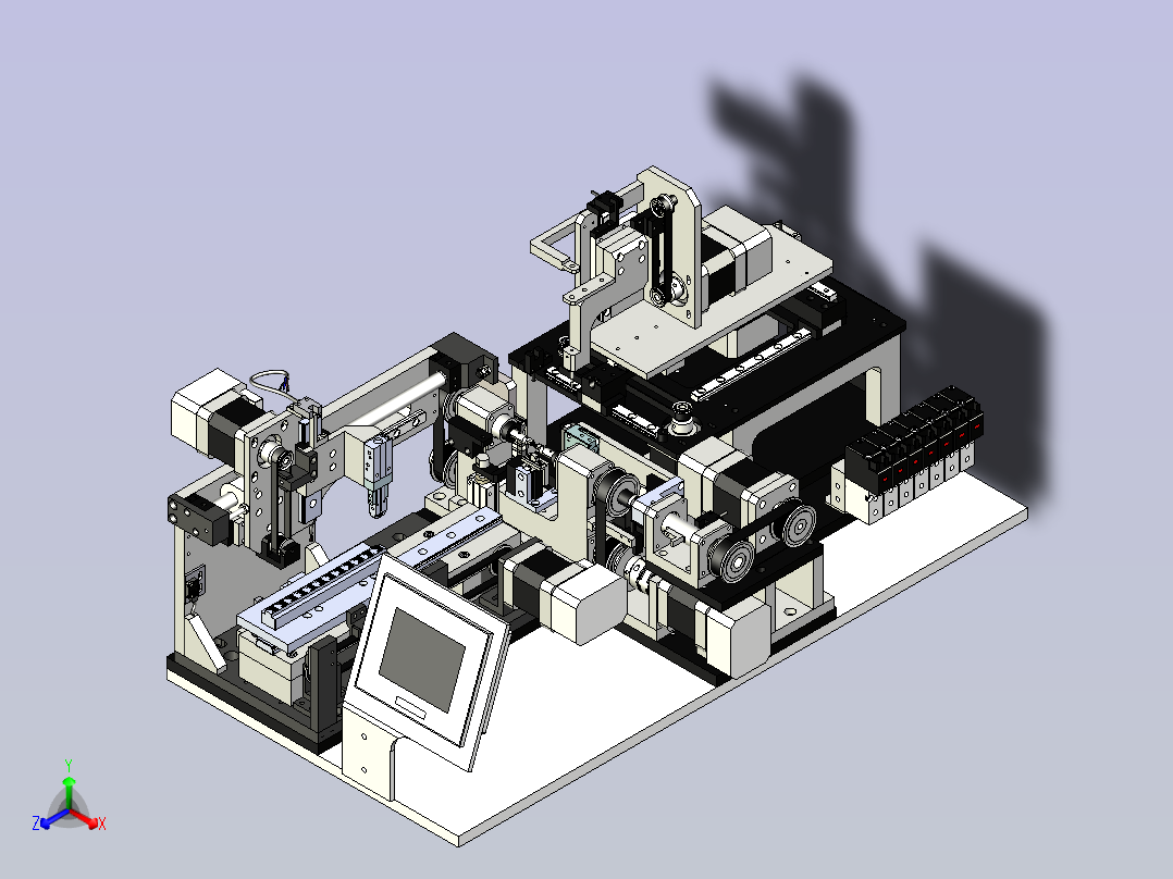 一款电器缠绕机3D模型主视图