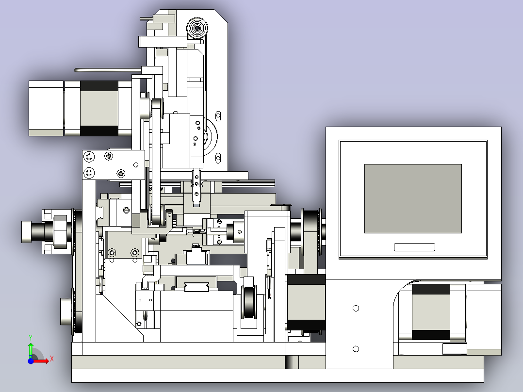 一款电器缠绕机3D模型前视图