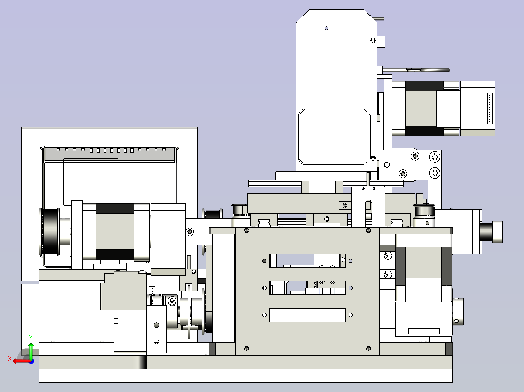 一款电器缠绕机3D模型后视图