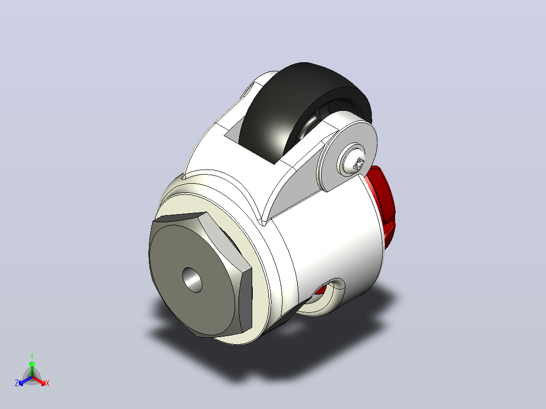 旋转车轮d50mm，带锁定功能，承重300 kg主视图