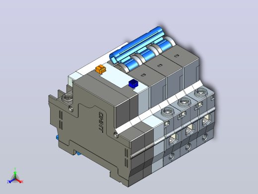 NXBLE-32 3P剩余电流动作断路器三维模型202405