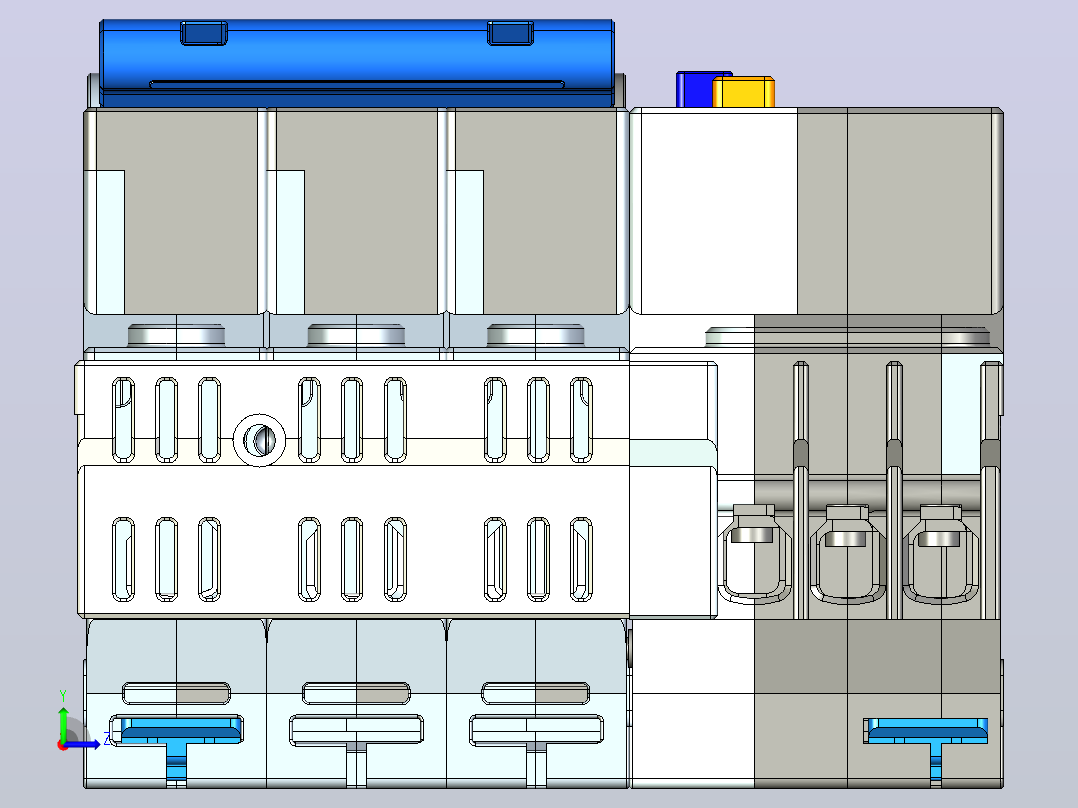 NXBLE-32 3P剩余电流动作断路器三维模型202405左视图