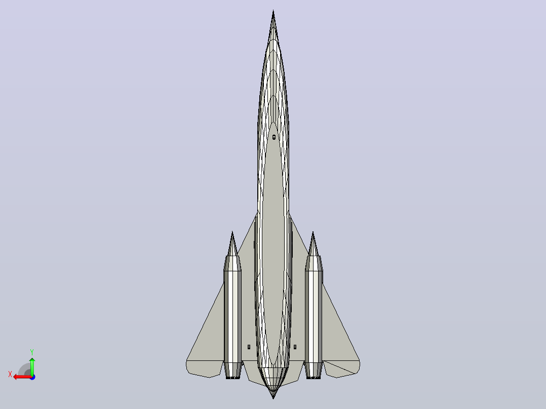 SR-71黑鸟超音速飞机后视图