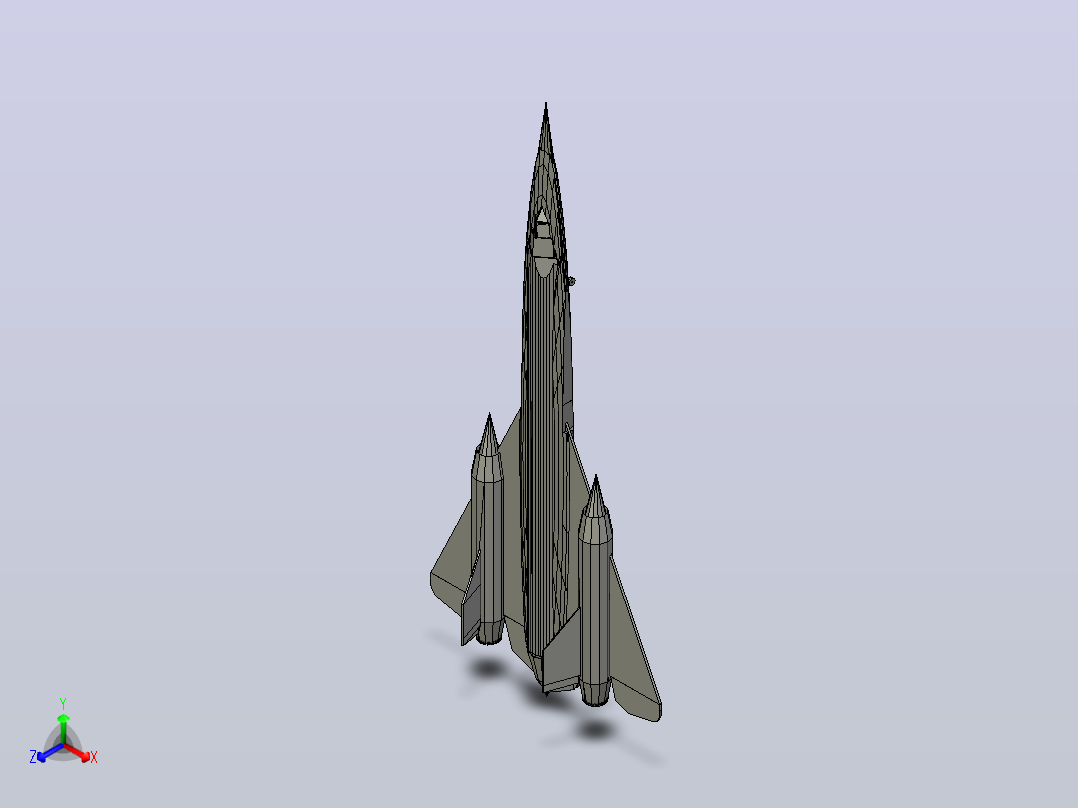 SR-71黑鸟超音速飞机正等轴测图