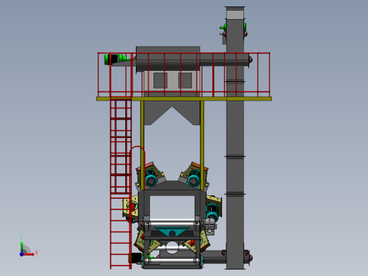 网带式抛丸机sldprt三维素材模型3D图纸图纸前视缩略图