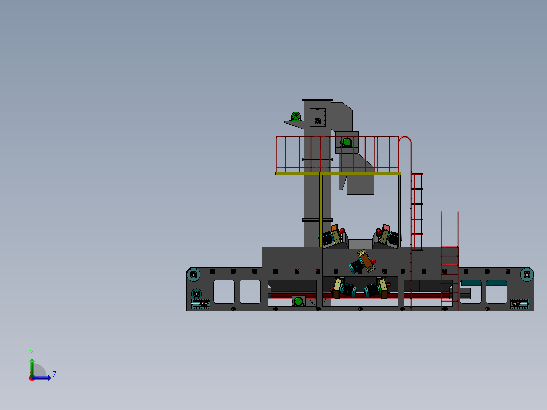 网带式抛丸机sldprt三维素材模型3D图纸图纸左视图