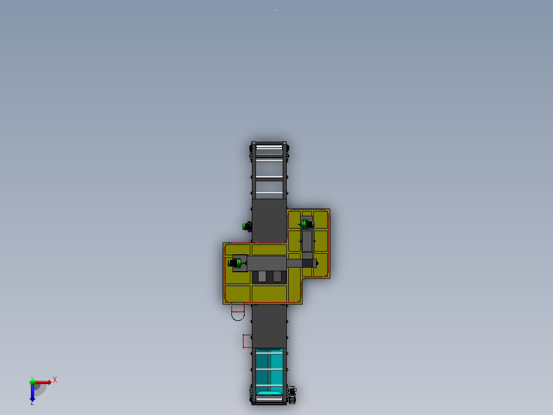 网带式抛丸机sldprt三维素材模型3D图纸图纸俯视图