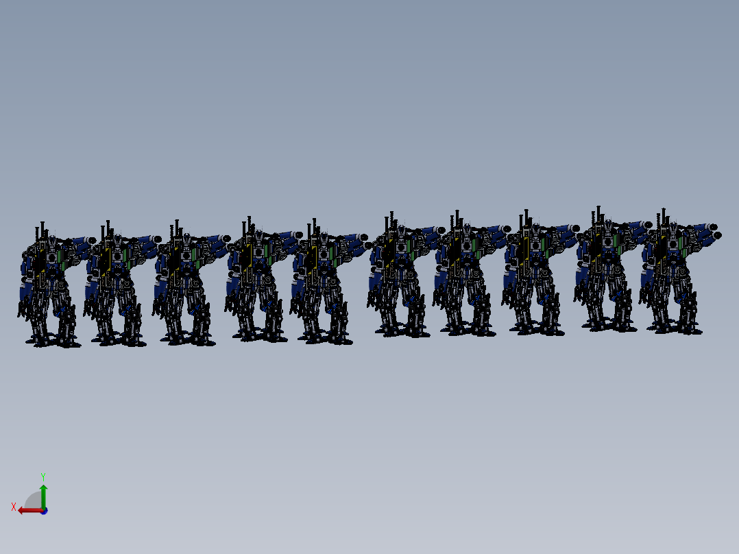 概念机器人（未来机械人）3D模型后视图