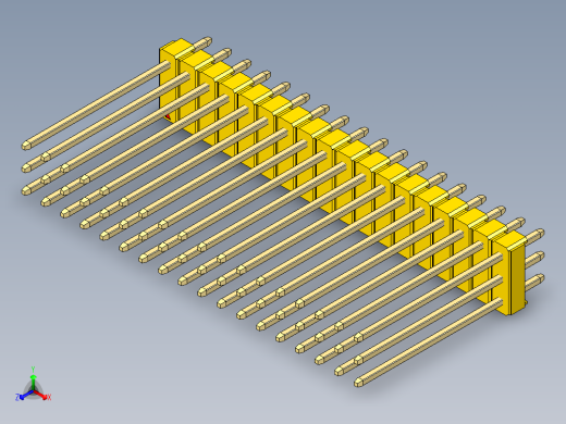 彩色公头100mil（2.54mm）系列-DS1021_yellow_3x18p_100mil_Type19_rev1.0