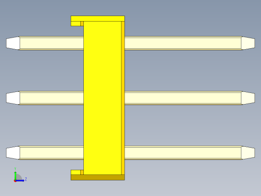 彩色公头100mil（2.54mm）系列-DS1021_yellow_3x30p_100mil_Type1_rev1.0左视缩略图