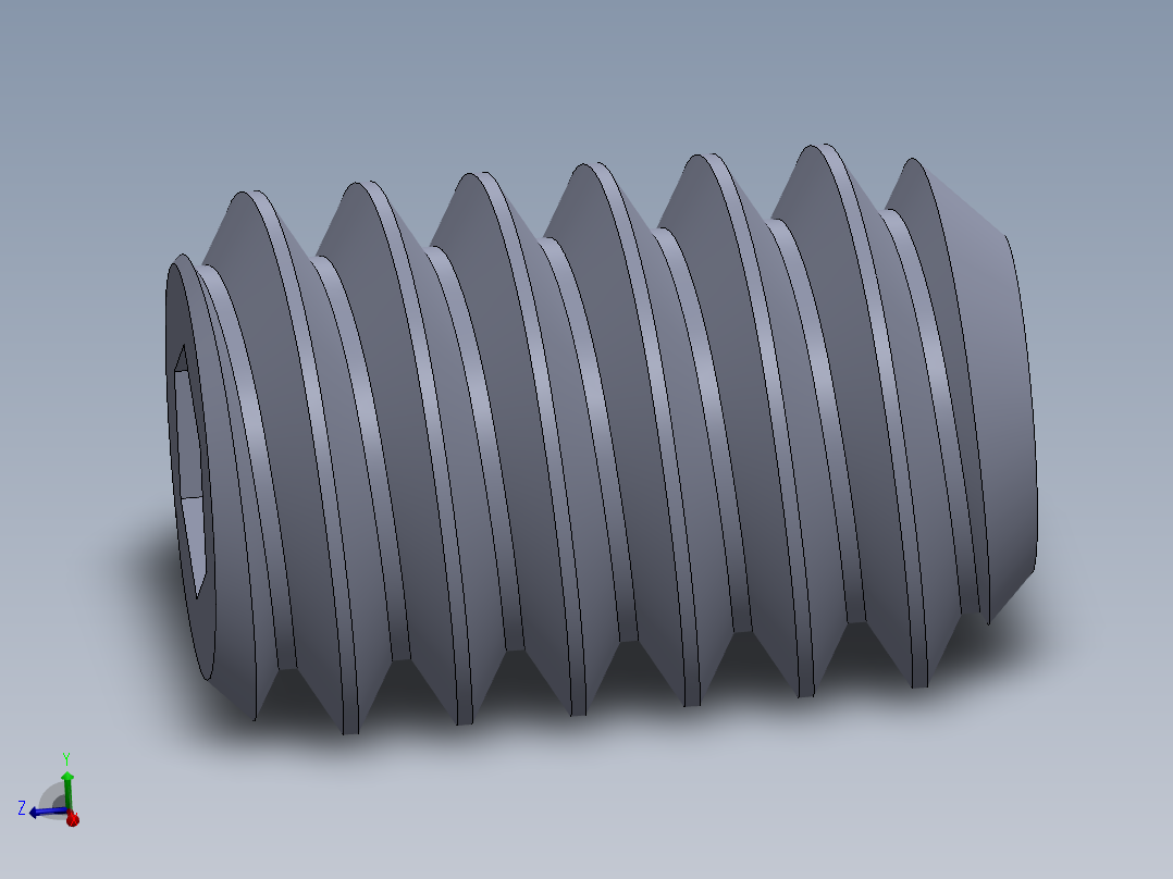UNC 平头紧定螺钉-UNC SET SCREW 2-58 x 3.18.SLDPRT主视图