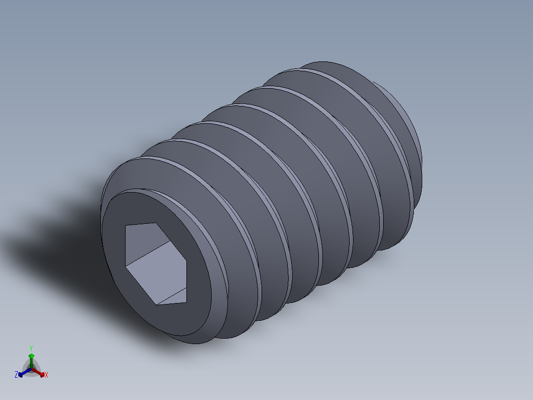UNC 平头紧定螺钉-UNC SET SCREW 2-58 x 3.18.SLDPRT正等轴测图