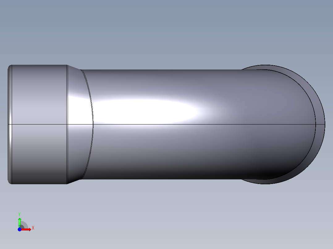 1SLV 90长半径弯曲（r）与溶剂焊接插座前视图