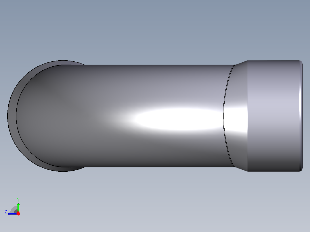 1SLV 90长半径弯曲（r）与溶剂焊接插座右视图