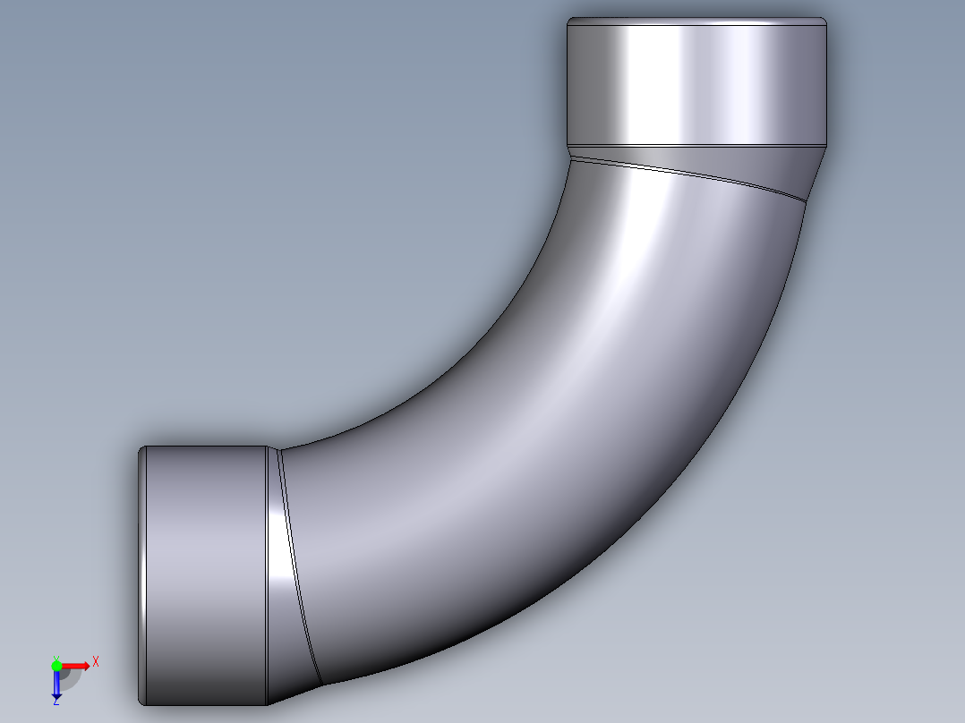 1SLV 90长半径弯曲（r）与溶剂焊接插座俯视图