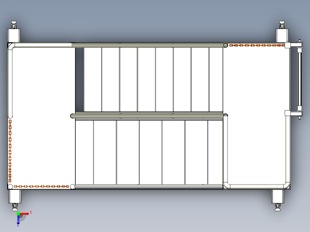 转角登高梯俯视图