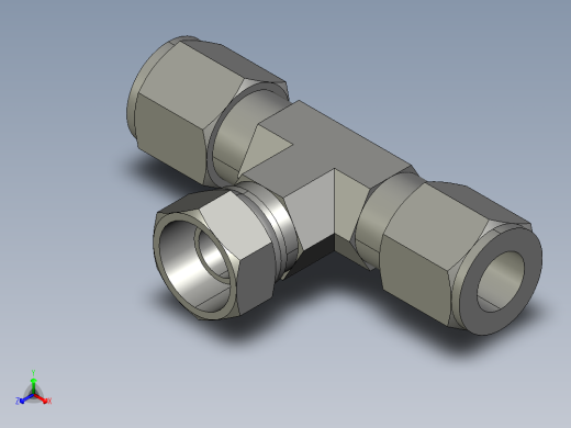 卡套式工业通用硬管接头8_s6bu-s正等轴测缩略图