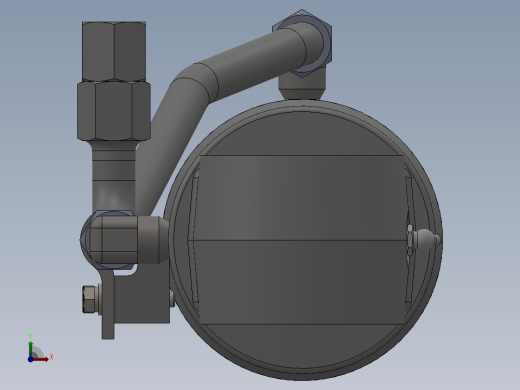 一种有缓冲装置的液压油缸三维模型前视缩略图
