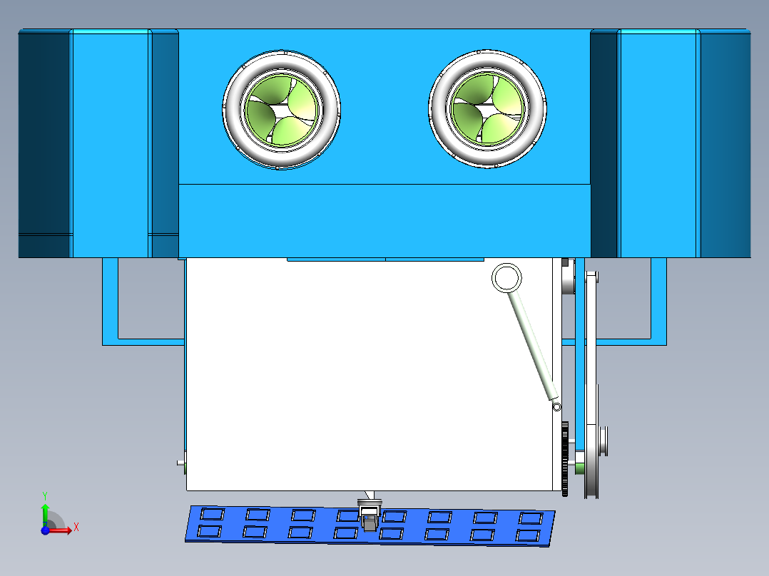新能源水草清理船结构设计前视图