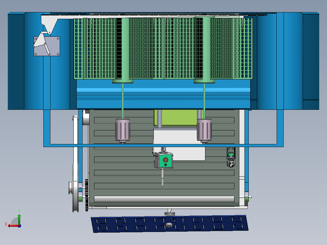 新能源水草清理船结构设计后视图