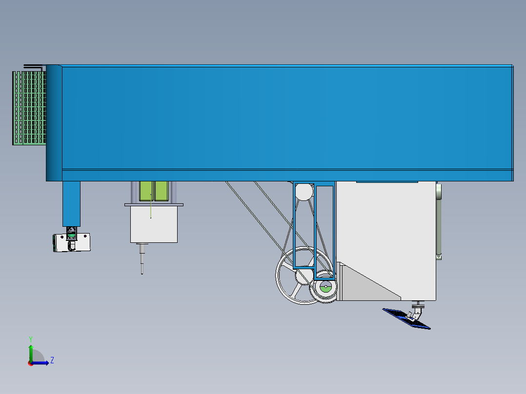 新能源水草清理船结构设计左视图