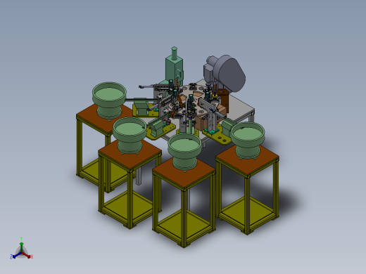 3M铜头非标自动组装流水线正等轴测缩略图