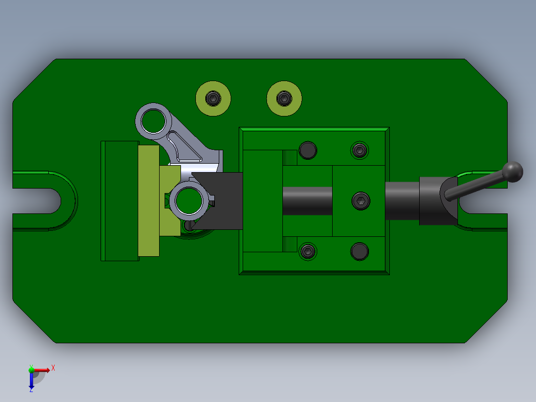 气门摇臂轴支座加工工艺及铣同侧端面夹具设计【含三维SolidWorks】【原创设计】俯视图