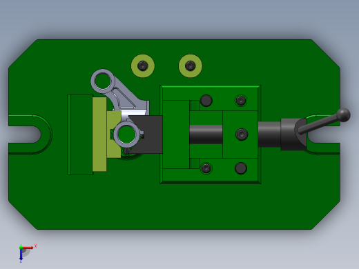 气门摇臂轴支座加工工艺及铣同侧端面夹具设计【含三维SolidWorks】【原创设计】俯视缩略图