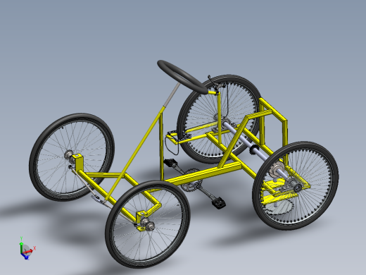 脚踏式四轮车割草机