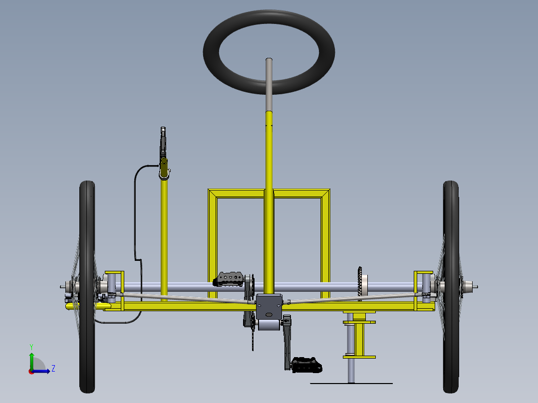 脚踏式四轮车割草机左视图