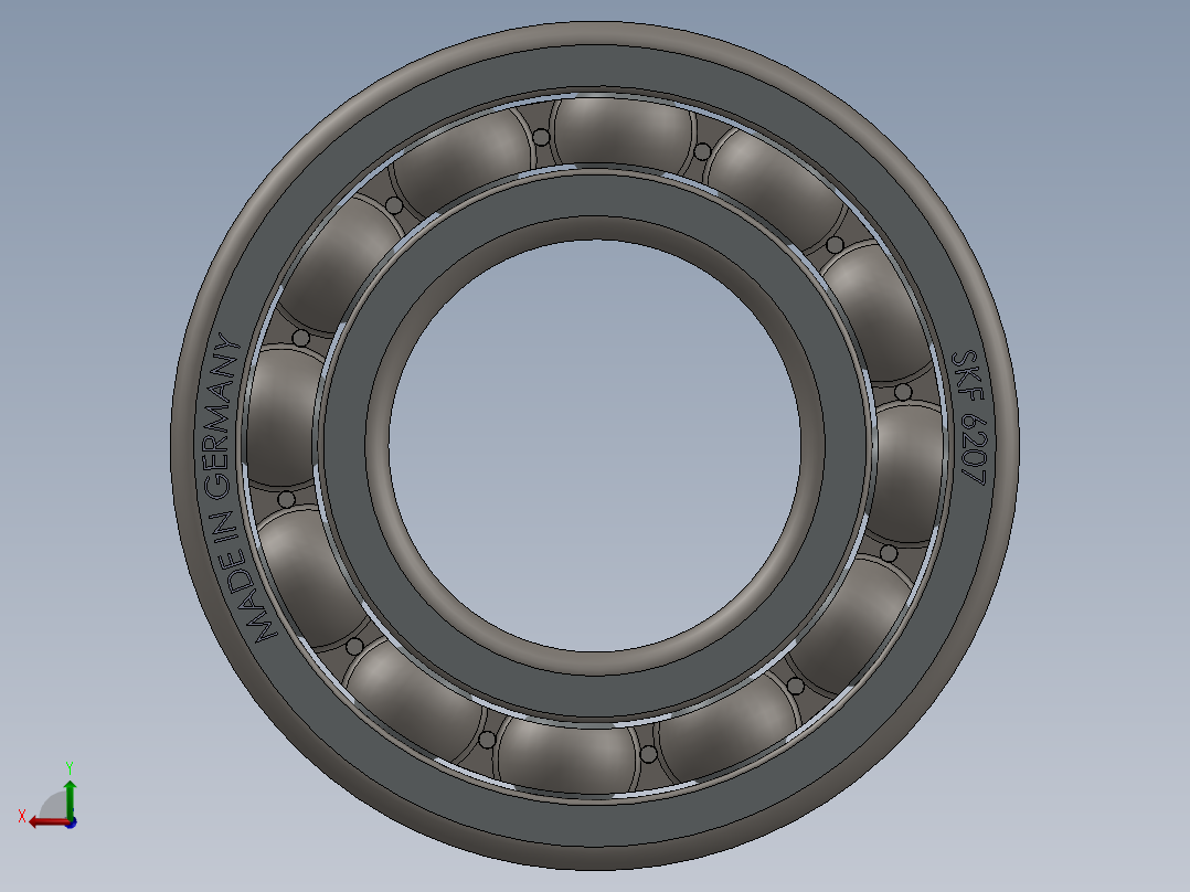 6207滚珠轴承后视图
