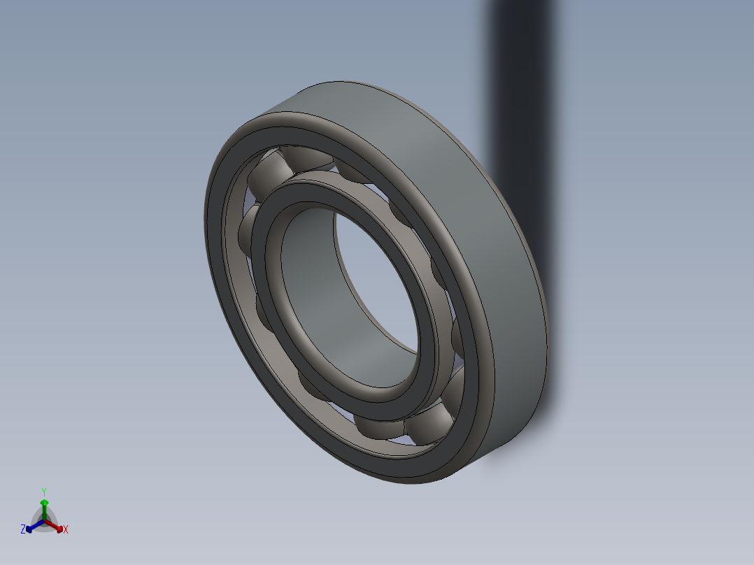 6207滚珠轴承正等轴测图