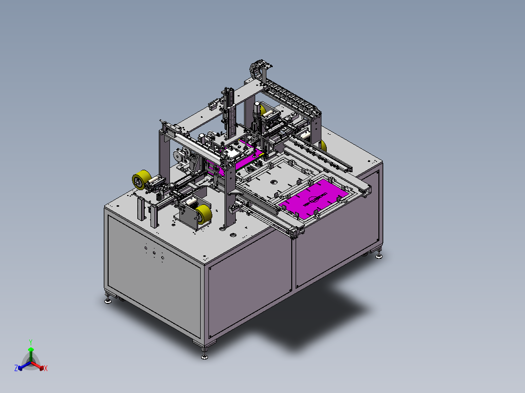 薄膜贴付机sw18可编辑正等轴测图