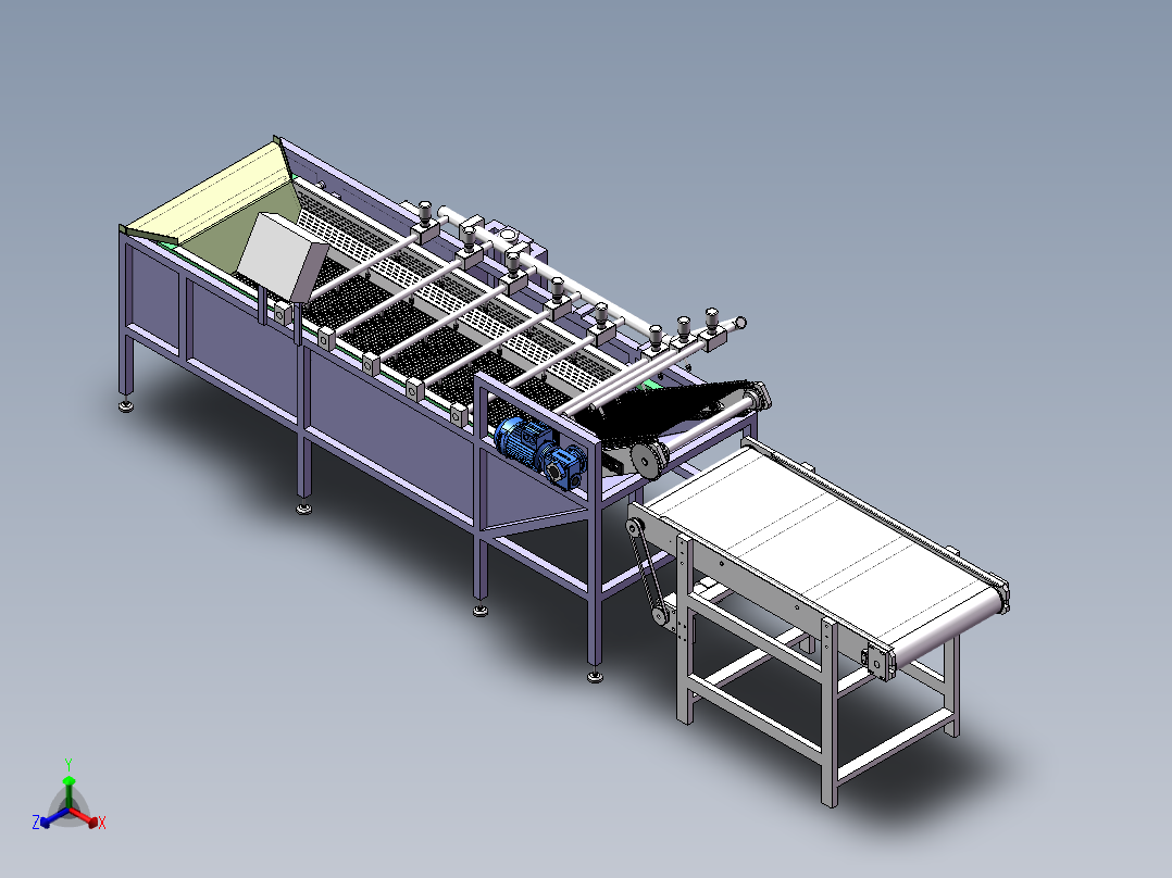 毕设：前胡清洗机sw20可编辑+说明书正等轴测图