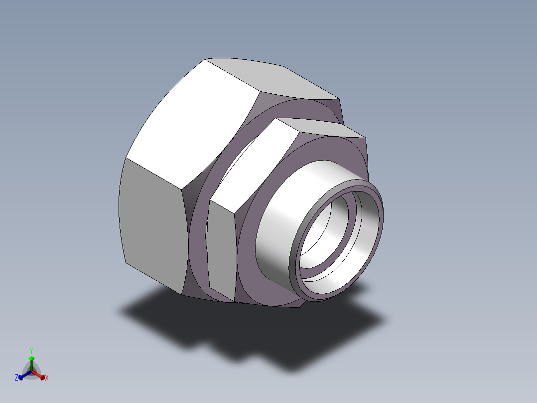 直通变径接头、2C-36-52正等轴测图