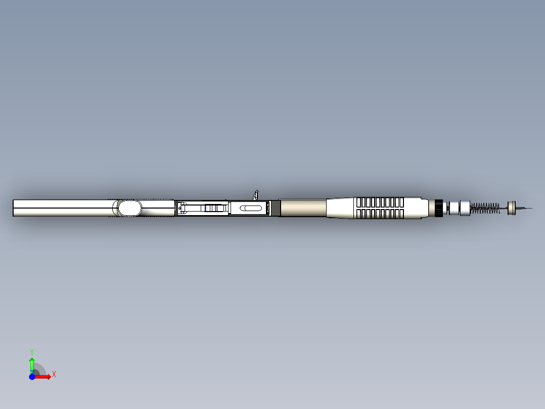 手枪左轮冲锋枪老式狙击步枪设计3D图纸color-pump-action-shotgun X_T前视图