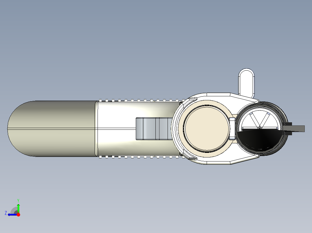 手枪左轮冲锋枪老式狙击步枪设计3D图纸color-pump-action-shotgun X_T右视图