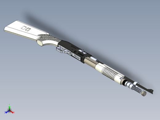 手枪左轮冲锋枪老式狙击步枪设计3D图纸color-pump-action-shotgun X_T正等轴测缩略图