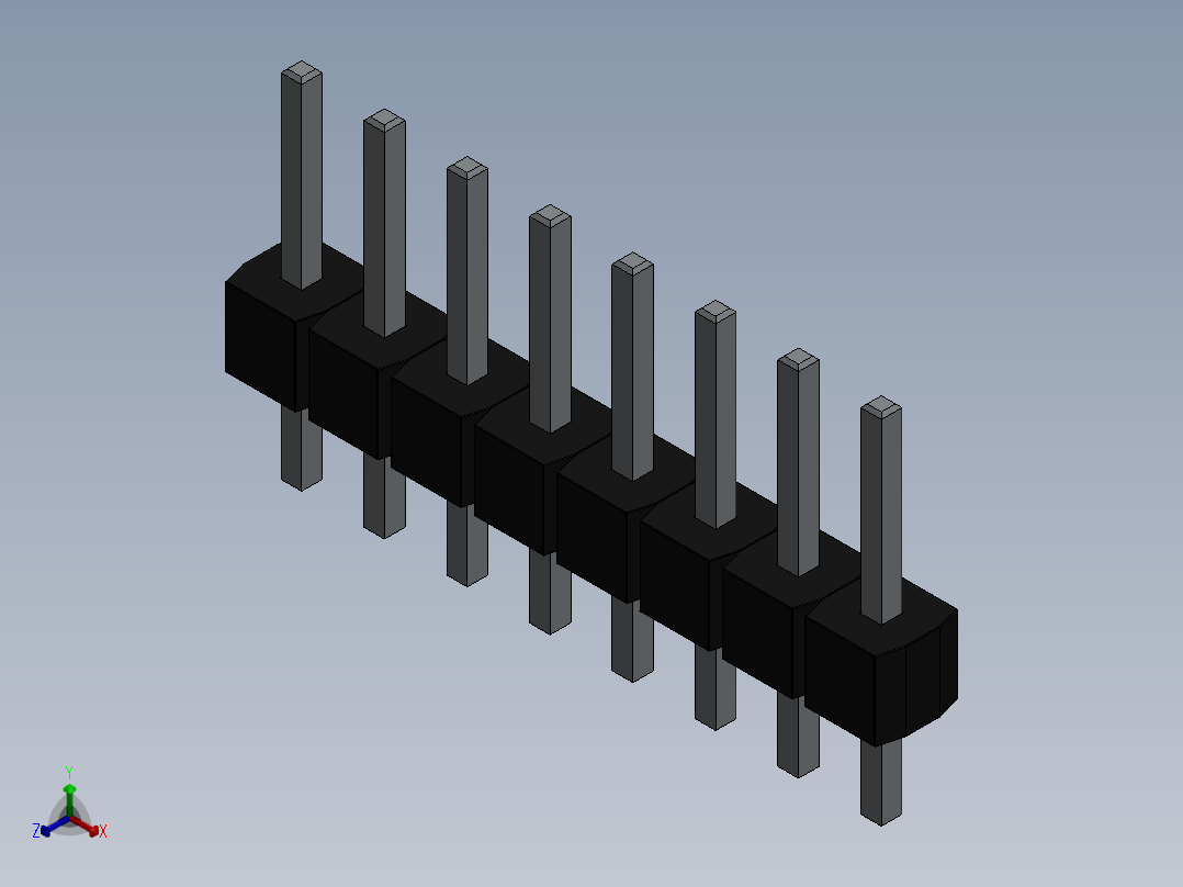 具有匹配插头和插座的原板正等轴测图
