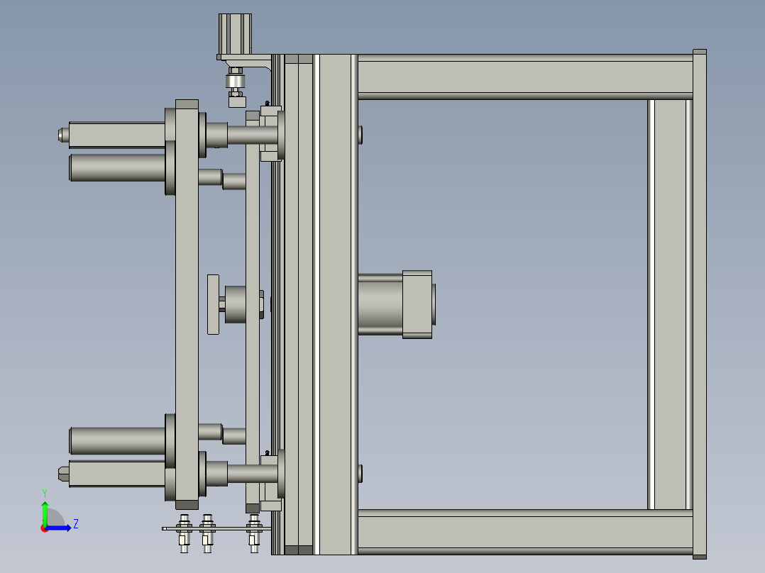 02缸套顶升定位系统-双气缸左视图