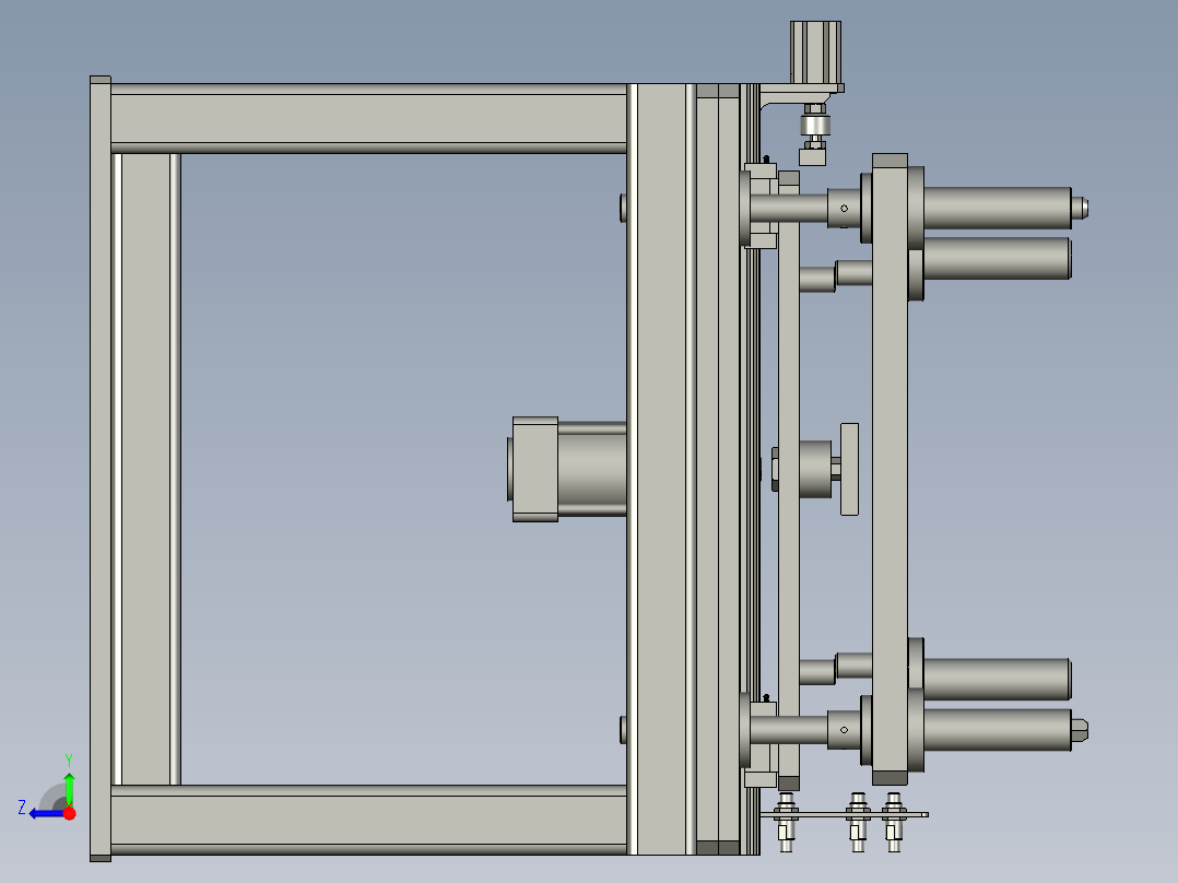 02缸套顶升定位系统-双气缸右视图