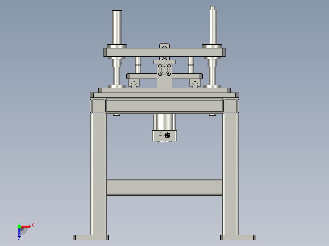02缸套顶升定位系统-双气缸俯视图