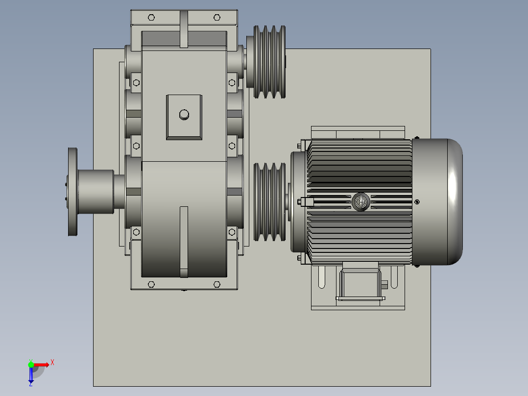 PZ3-MZ03-01B-00电机减速机总成B型俯视图