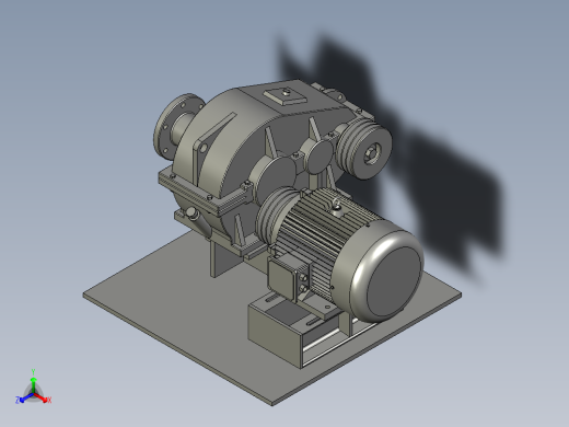 PZ3-MZ03-01B-00电机减速机总成B型正等轴测缩略图