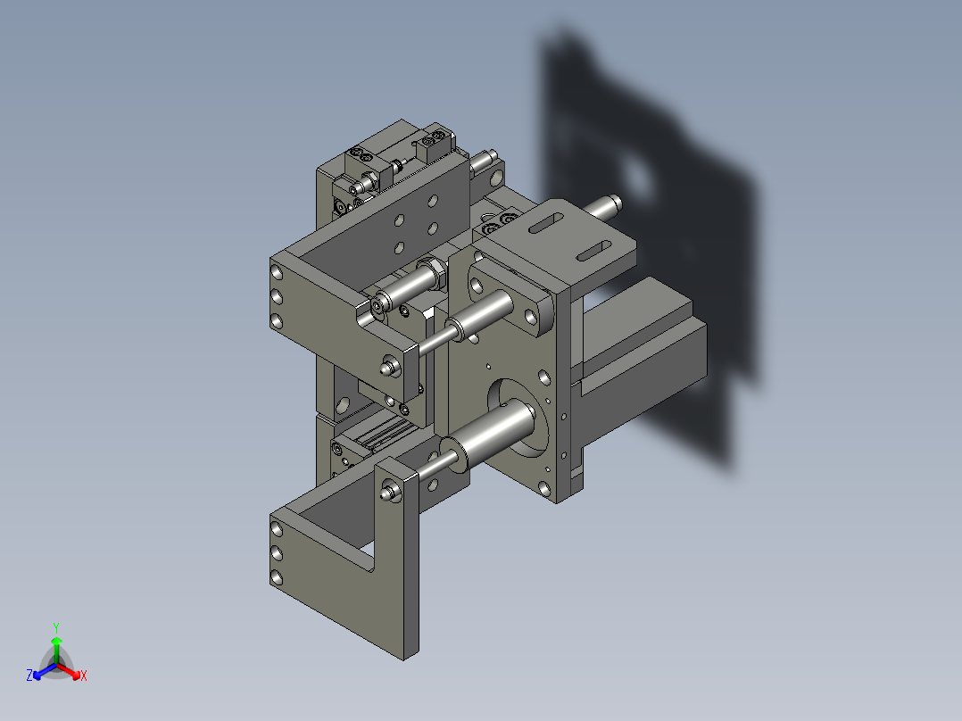 下齿轮抓取总成正等轴测图