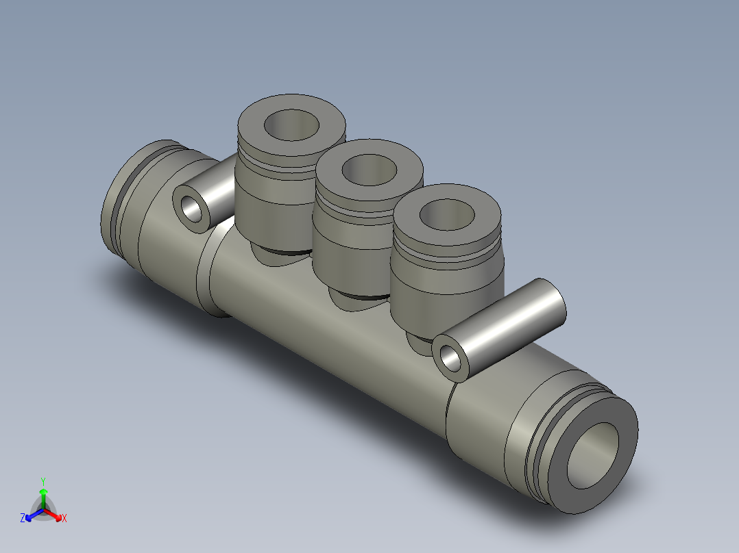 PKG8-6-5通接头-亚德客正等轴测图